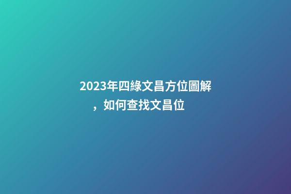 2023年四綠文昌方位圖解，如何查找文昌位